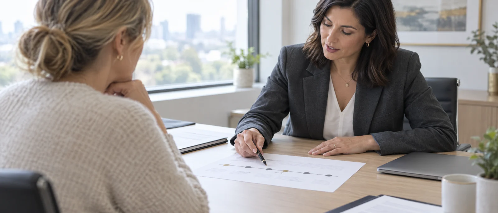 Property division attorney reviewing a cohabitation before marriage in California timeline with a client | WGS Law Firm | California Family Law Property division attorney reviewing a cohabitation before marriage in California timeline with a client